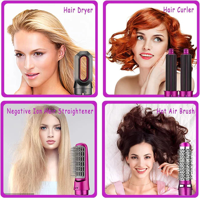 5-in-1 Hot Air Brush | Ionic Anti-Frizz | All Hair Types